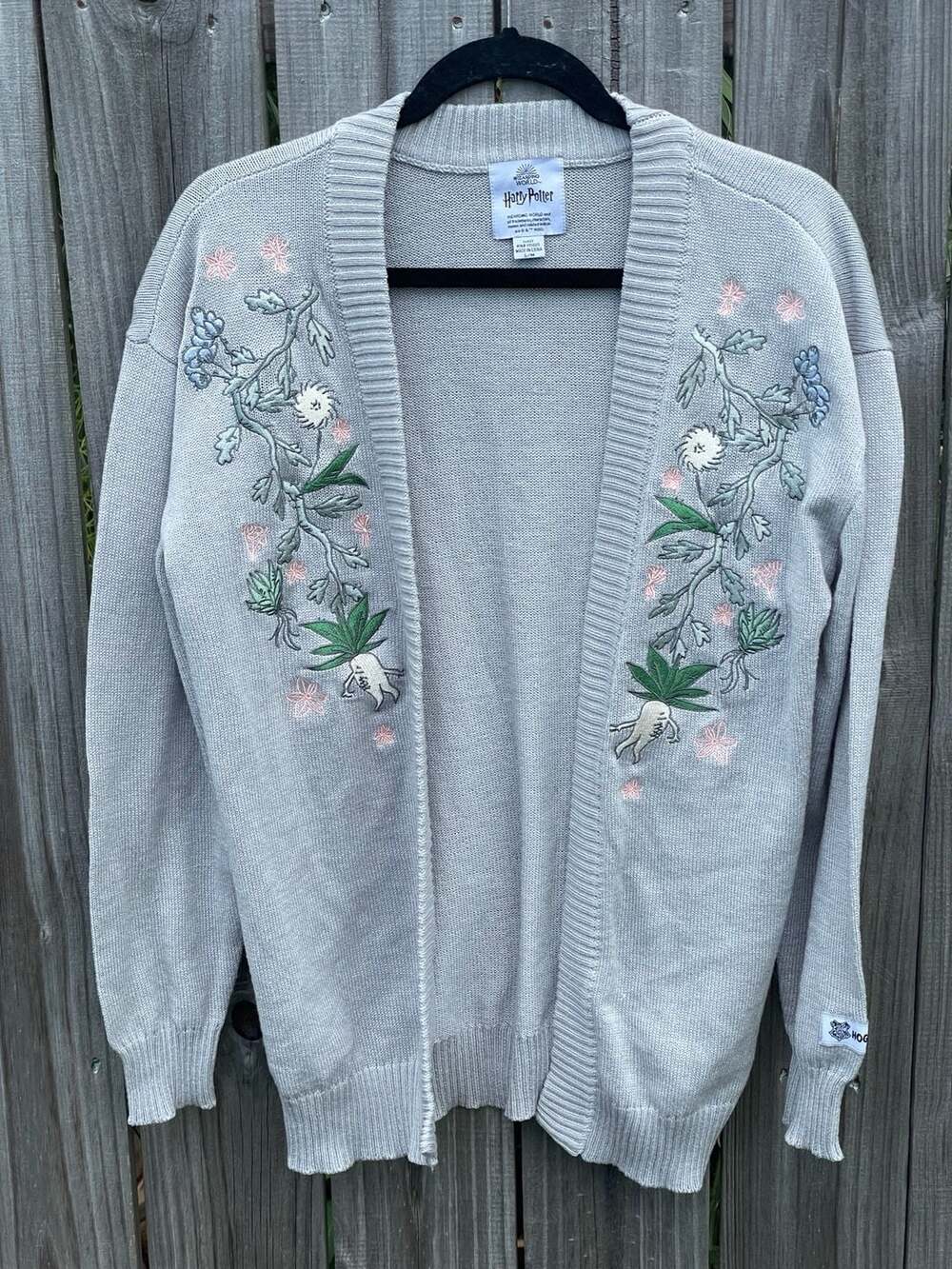 Wizarding World Harry Potter Mandrake Embroidered Cardigan Size S/M